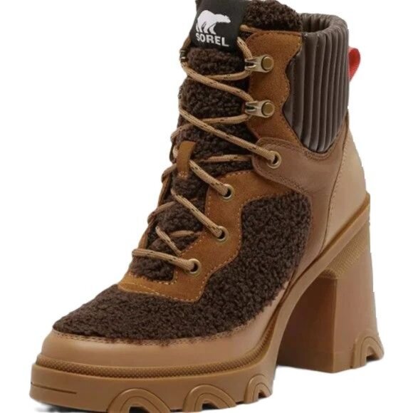 Sorel Shoes - NEW Sorel Boots Brex Cozy Womens 9 Chocolate Brown Cozy Sherpa Faux Fur Modern